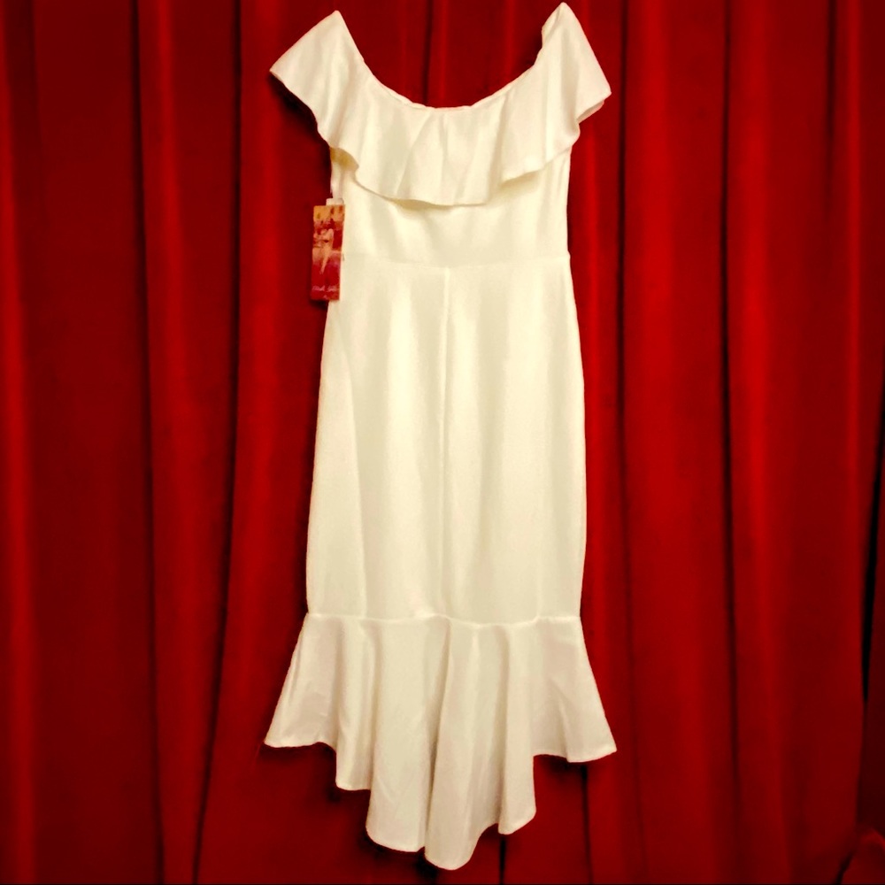 White Emerald Sundae mermaid style midi dress